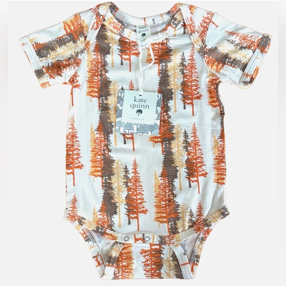 Kate Quinn Woodland Trees Bodysuit 6-12M Modal NWT Fall Baby